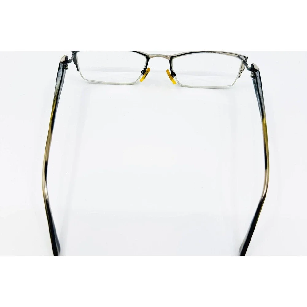 Kio Yamato Eyeglasses Womens Silver Black Titanium Rectangle 53-19-136 43020